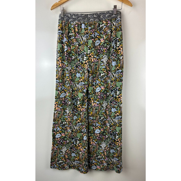 By Anthropologie Printed Pants Flare Leg Lounge Stretch Pull On Women's Medium - Picture 14 of 15